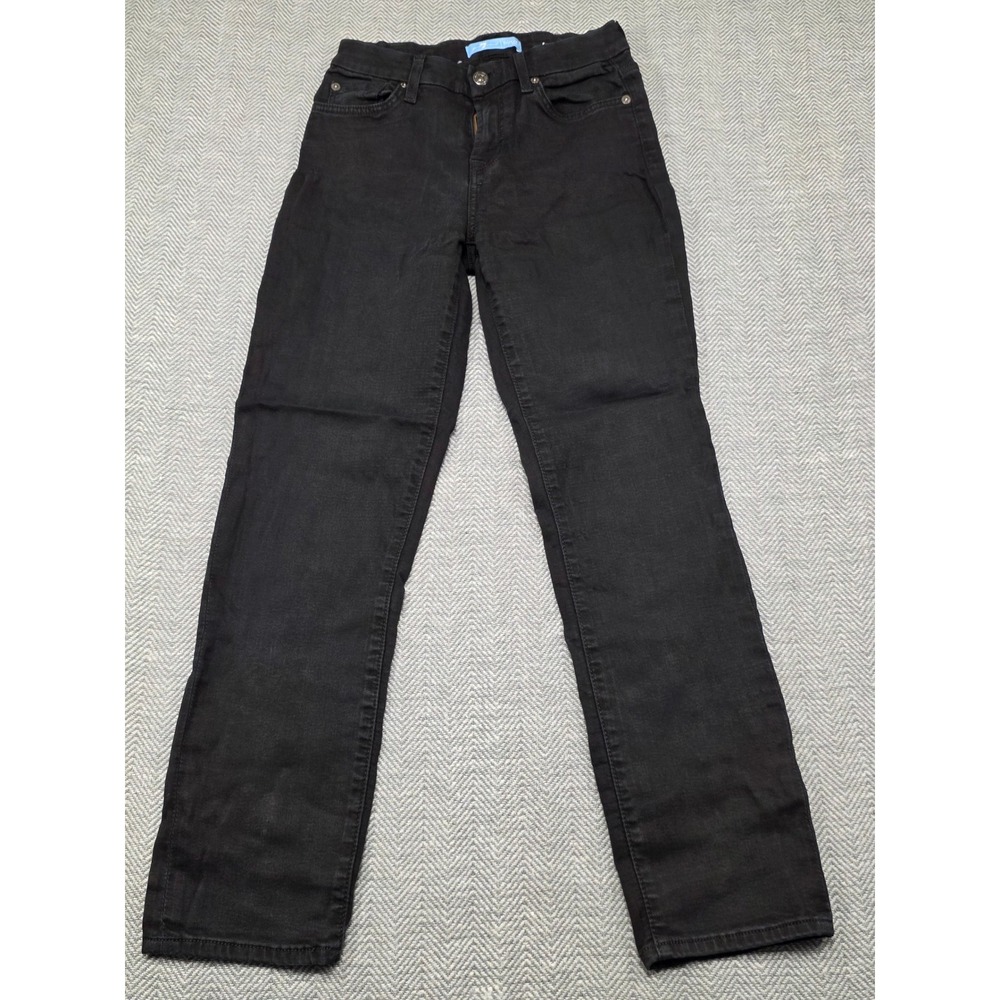 7 For All Mankind Kimmie Crop b(air) Denim Black Jeans‎ Womens 26 Mid Rise